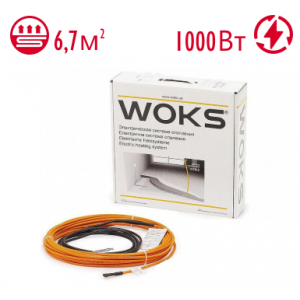 Нагревательный кабель Woks 17 6,7 м.кв. 1000 Вт под стяжку