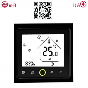 Терморегулятор In-Therm PWT-002 (черный) - Wi-Fi сенсорный программируемый для теплого пола