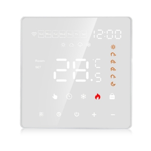 Терморегулятор In-Therm PWT-081 (білий, чорний) - Wi-Fi сенсорний програмований для теплої підлоги