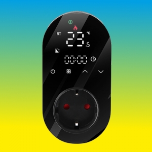 Терморегулятор In-Therm PLWT-012 БІЛИЙ / ЧОРНИЙ Wi-Fi - сенсорний програмований в розетку