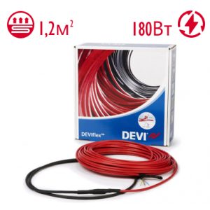 Нагревательный кабель DEVIflex 18T 1,2 м.кв. 180 Вт под стяжку