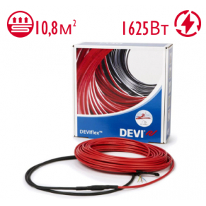 Нагревательный кабель DEVIflex 18T 10,8 м.кв. 1625 Вт под стяжку