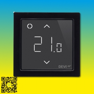 Терморегулятор Wi-Fi сенсорный программируемый DEVIreg Smart черный для теплого пола